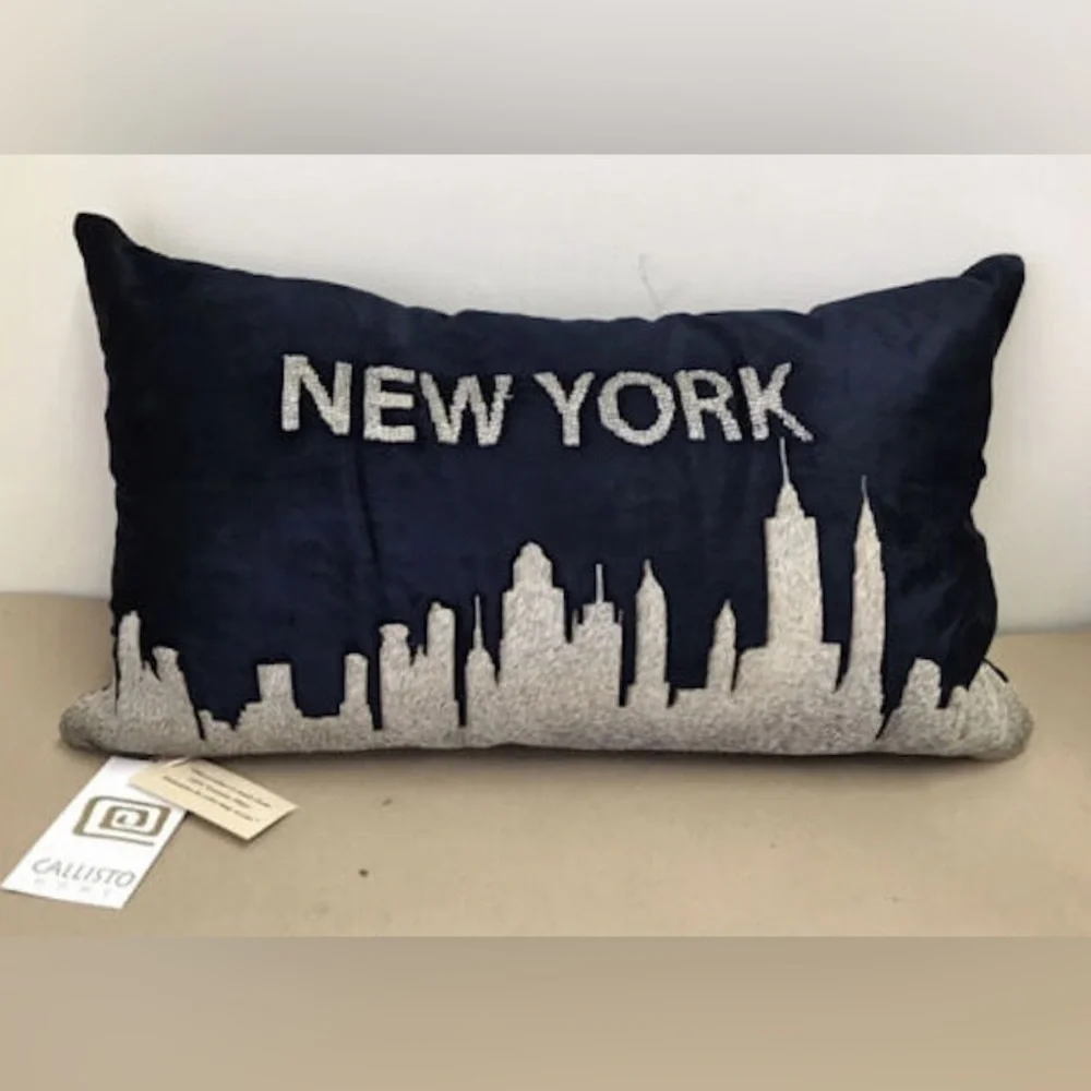 Callisto Home New York Beaded Calf Hair Accent Pillow